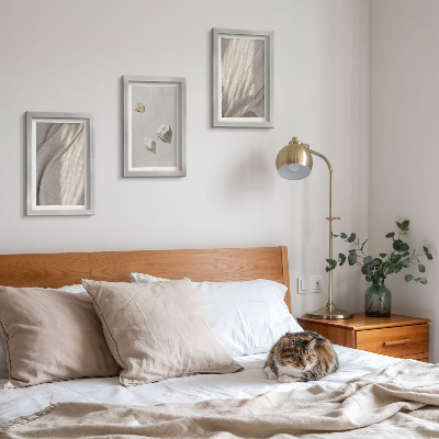 Triptyk tavla med ram Närbilder av moderna boho-stilstrukturer