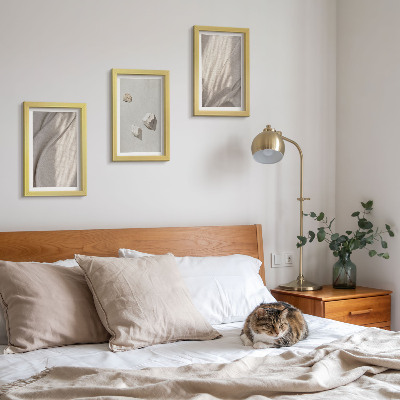 Triptyk tavla med ram Närbilder av moderna boho-stilstrukturer