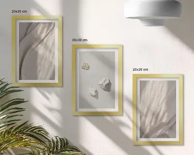 Triptyk med ram närbilder med modern bohostil