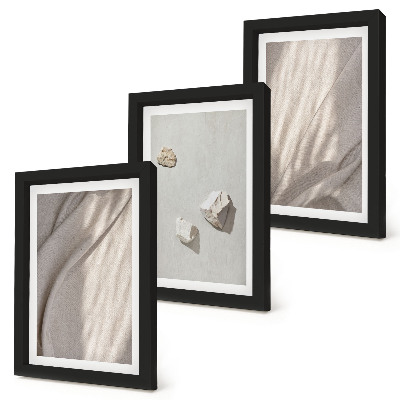 Triptyk tavla med ram Närbilder av moderna boho-stilstrukturer