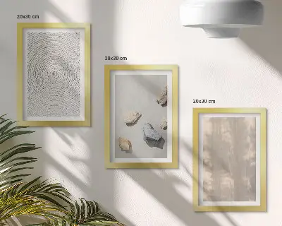 Tavelvägg med 3 tavlor med boho-texturer och naturliga strukturer