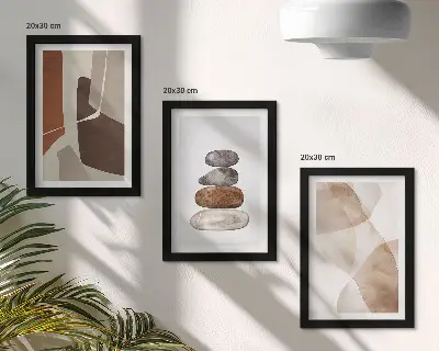 Abstrakt tavla i tre delar modern väggdekoration med ram