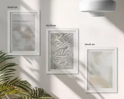 Tavelvägg med 3 tavlor abstrakt design med moderna målningstexturer