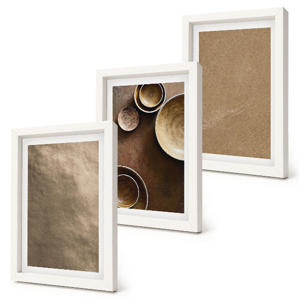 Triptyk tavla med ram Stenstrukturer i modern minimalistisk stil