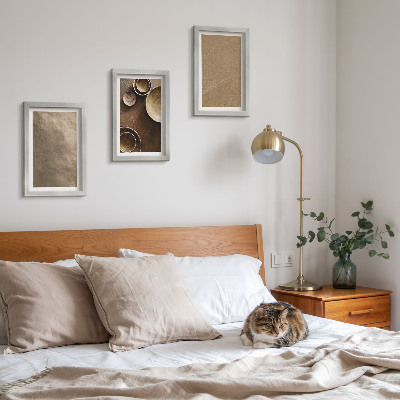 Triptyk tavla med ram Stenstrukturer i modern minimalistisk stil
