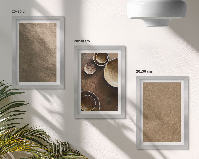 Triptyk tavla med ram Stenstrukturer i modern minimalistisk stil