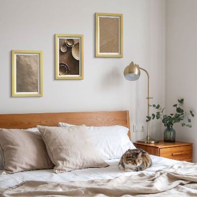 Triptyk tavla med ram Stenstrukturer i modern minimalistisk stil