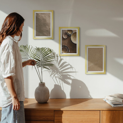 Triptyk tavla med ram Stenstrukturer i modern minimalistisk stil