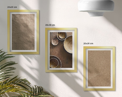 Triptyk tavla med ram Stenstrukturer i modern minimalistisk stil