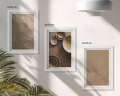 Triptyk tavla med ram Stenstrukturer i modern minimalistisk stil