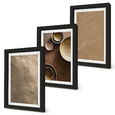 Triptyk tavla med ram Stenstrukturer i modern minimalistisk stil
