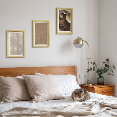 Tavelvägg med 3 tavlor Strukturer och texturer i minimalistisk stil