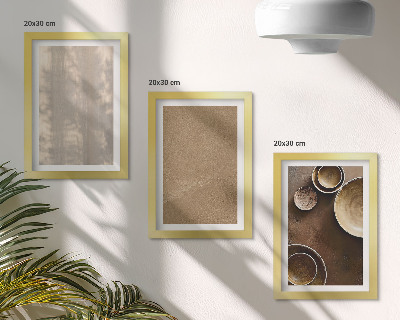 Tavelvägg med 3 tavlor Strukturer och texturer i minimalistisk stil