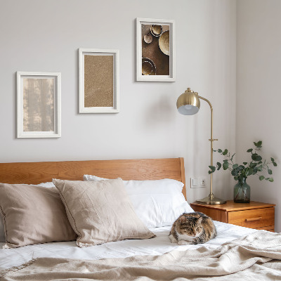 Tavelvägg med 3 tavlor Strukturer och texturer i minimalistisk stil