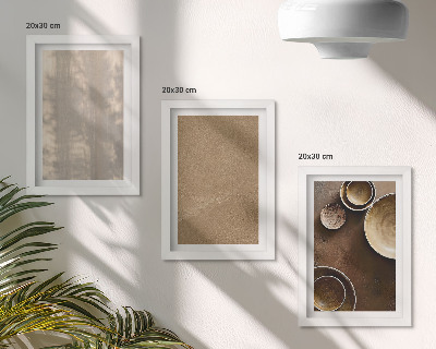 Tavelvägg med 3 tavlor Strukturer och texturer i minimalistisk stil