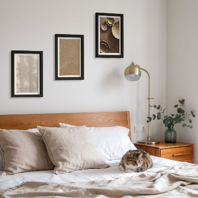 Tavelvägg med 3 tavlor Strukturer och texturer i minimalistisk stil