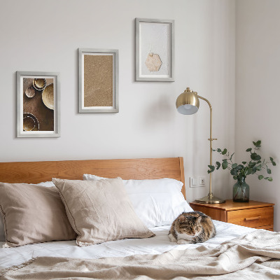Tavelvägg med 3 tavlor Minimalistiska texturer i varma färger