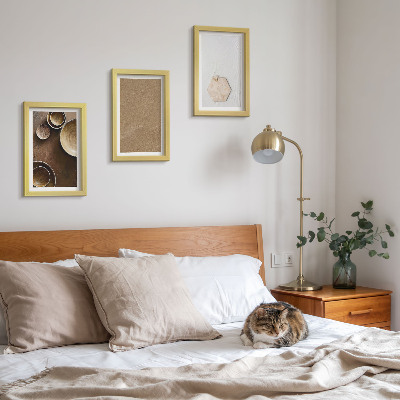 Tavelvägg med 3 tavlor Minimalistiska texturer i varma färger