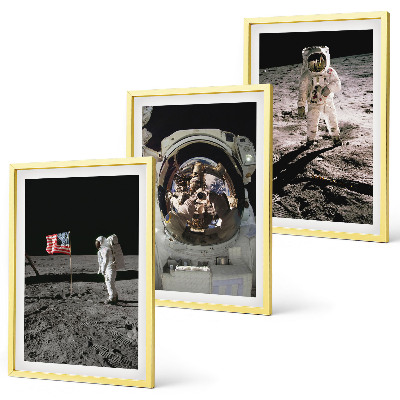 Set om 3 tavlor NASA:s månlandning på astronaut