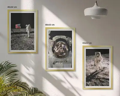 NASA:s månlandning på astronaut set om 3 tavlor