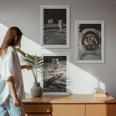 NASA:s månlandning på astronaut set om 3 tavlor