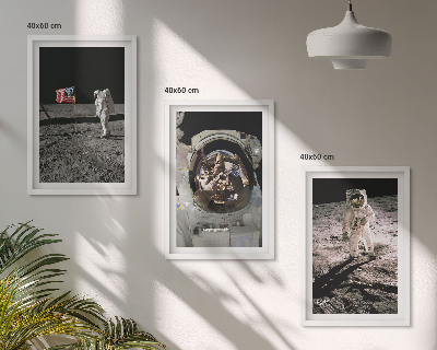 Set om 3 tavlor NASA:s månlandning på astronaut