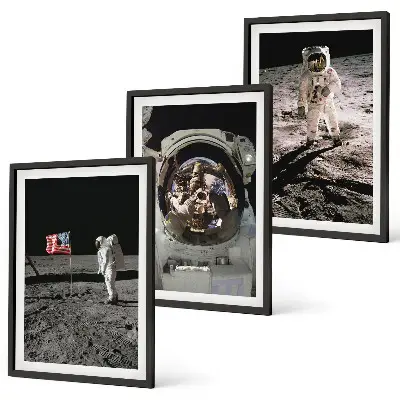 NASA:s månlandning på astronaut set om 3 tavlor