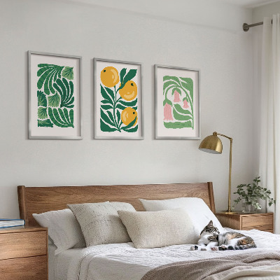 Tavelset ovanför soffa Minimalistiska växtmönster