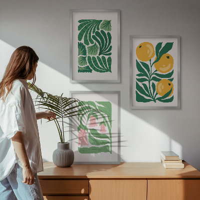 Tavelset ovanför soffa Minimalistiska växtmönster