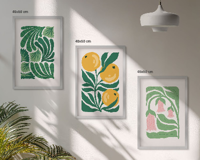 Tavelset ovanför soffa Minimalistiska växtmönster