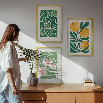 Tavelset ovanför soffa Minimalistiska växtmönster