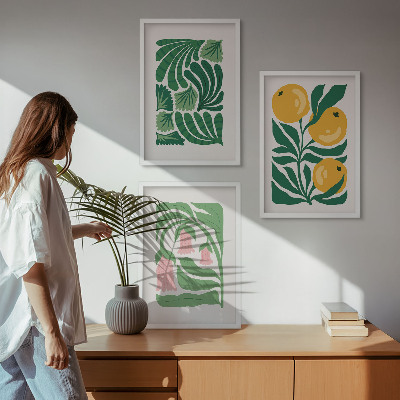 Tavelset ovanför soffa Minimalistiska växtmönster