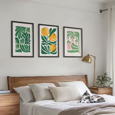 Tavelset ovanför soffa Minimalistiska växtmönster