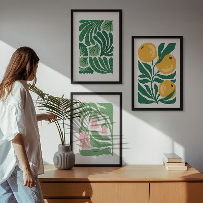 Tavelset ovanför soffa Minimalistiska växtmönster