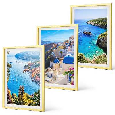 Tavelpaket med ramar Grekiska vyer över Santorini Oia