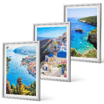 Tavelpaket med ramar Grekiska vyer över Santorini Oia