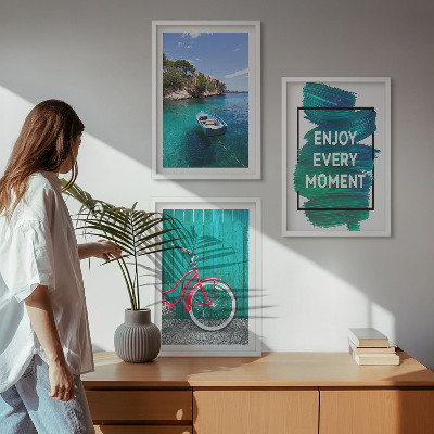 Tavelset ovanför soffa Inspiration för havsbåtscykel