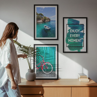 Tavelset ovanför soffa Inspiration för havsbåtscykel