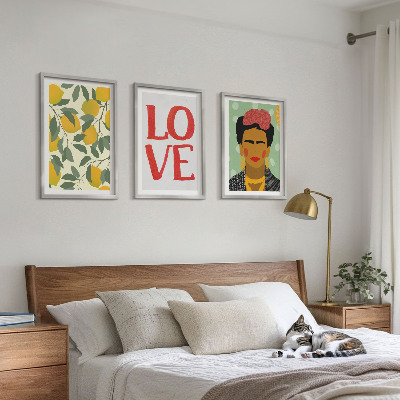 Tavelpaket med ramar Citroner ÄLSKAR porträtt av Frida