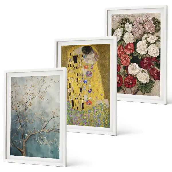 Blommorna i trädet målning Klimt set om 3 tavlor