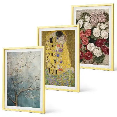 Blommorna i trädet målning Klimt set om 3 tavlor