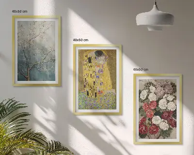 Blommorna i trädet målning Klimt set om 3 tavlor
