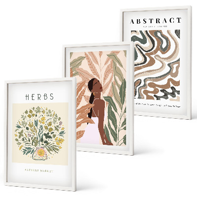Tavelset ovanför soffa Boho pastellminimalistiska posters
