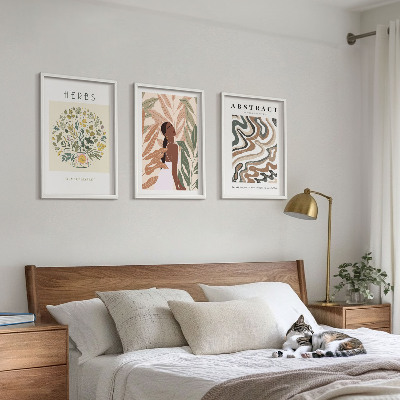 Tavelset ovanför soffa Boho pastellminimalistiska posters
