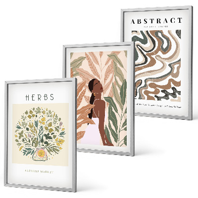 Tavelset ovanför soffa Boho pastellminimalistiska posters