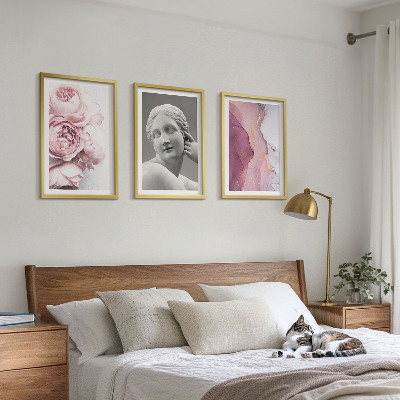 Set om 3 tavlor Pioner abstrakt kvinna skulptur