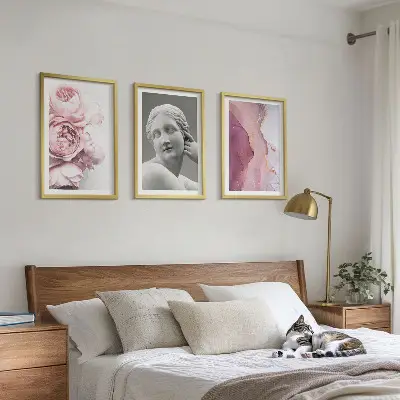 Pioner abstrakt kvinna skulptur set om 3 tavlor