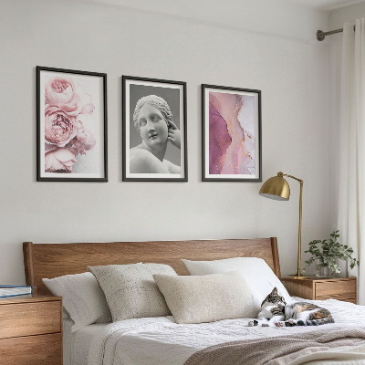 Set om 3 tavlor Pioner abstrakt kvinna skulptur