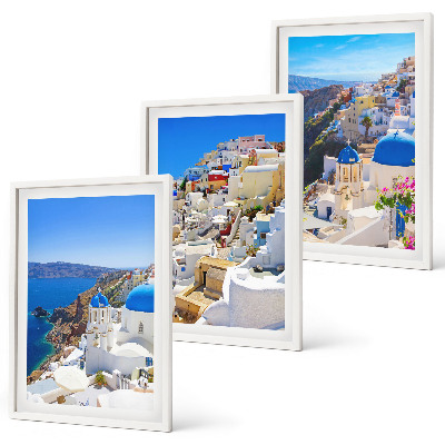 Tavelset ovanför soffa Landskapsarkitektur Oia Santorini