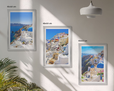 Tavelset ovanför soffa Landskapsarkitektur Oia Santorini